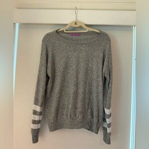 Jac Parker Grey Striped Sweater- Medium